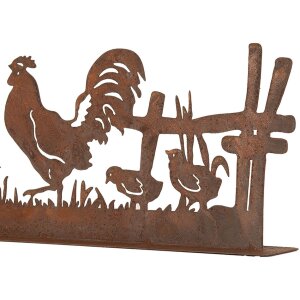 Clayre & Eef 6Y5778 Decorazione Pollo con Gallo Marrone 41x5x14 cm Stile Country
