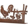 Clayre & Eef 6Y5778 Decorazione Pollo con Gallo Marrone 41x5x14 cm Stile Country