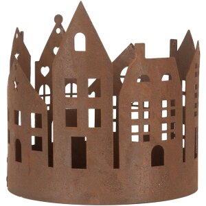Clayre & Eef 6Y5784 Set di 3 casette da decorazione in stile country con finitura marrone ruggine