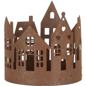 Clayre & Eef 6Y5784 Set di 3 casette da decorazione in stile country con finitura marrone ruggine