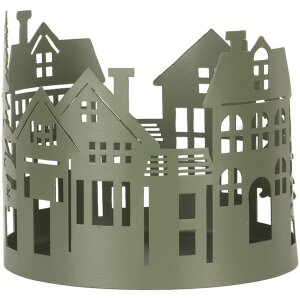 Clayre & Eef 6Y5788 Set di 3 casette di decorazione in stile country in metallo verde