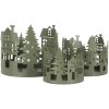 Clayre & Eef 6Y5788 Set di 3 casette di decorazione in stile country in metallo verde