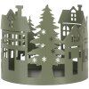 Clayre & Eef 6Y5788 Set di 3 casette di decorazione in stile country in metallo verde