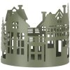 Clayre & Eef 6Y5788 Set di 3 casette di decorazione in stile country in metallo verde