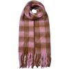 Juleeze JZSC0819P Sciarpa a scacchi rosa-marrone 39x200 cm