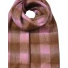 Juleeze JZSC0819P Sciarpa a scacchi rosa-marrone 39x200 cm