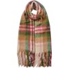 Juleeze JZSC0820GR Sciarpa Verde Marrone Rosa Check 35x212 cm Frange Donna