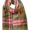 Juleeze JZSC0820GR Sciarpa Verde Marrone Rosa Check 35x212 cm Frange Donna