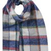 Juleeze JZSC0824BL Sciarpa da donna a quadri blu grigio 50x200 cm