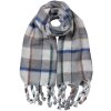 Juleeze JZSC0824G Sciarpa Grigio Verde 50x200 cm a quadri con frange