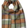 Juleeze JZSC0824GR Sciarpa verde 50x200 cm motivo check con frange sintetiche