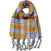 Juleeze JZSC0824Y Sciarpa a scacchi giallo viola 50x200 cm frange donna
