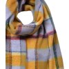 Juleeze JZSC0824Y Sciarpa a scacchi giallo viola 50x200 cm frange donna