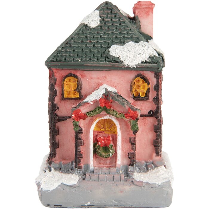 Clayre & Eef 6PR5734 Decorazione Casa con LED Rosa Grigio 4x5x6 cm
