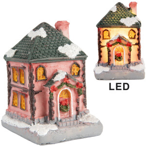 Clayre & Eef 6PR5734 Decorazione Casa con LED Rosa Grigio 4x5x6 cm
