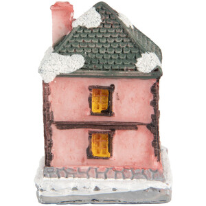Clayre & Eef 6PR5734 Decorazione Casa con LED Rosa Grigio 4x5x6 cm