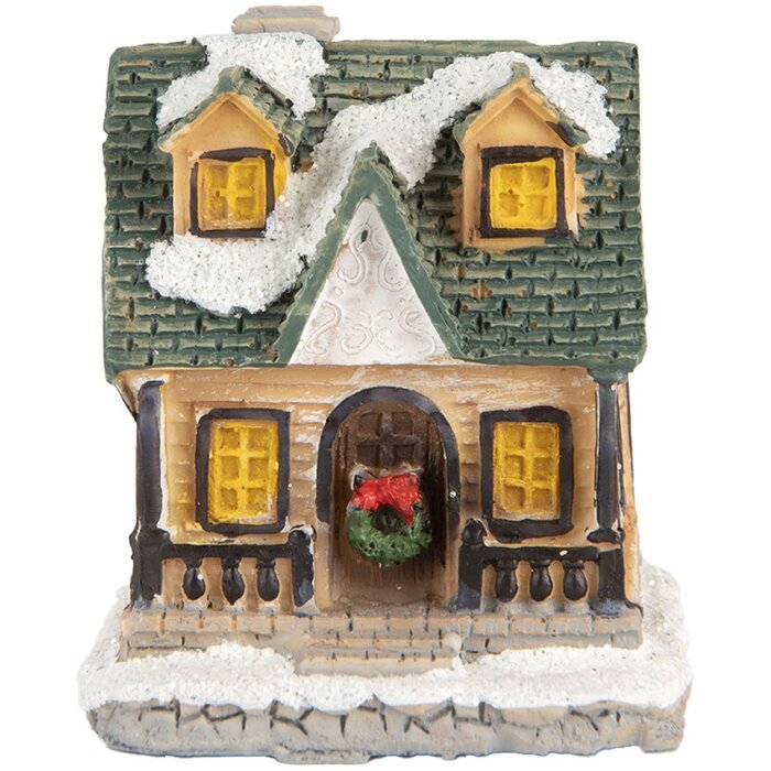 Clayre & Eef 6PR5735 Decorazione Casa LED Beige Verde 5x5x6 cm