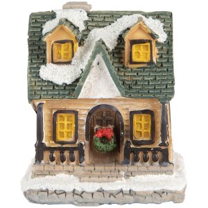 Clayre & Eef 6PR5735 Decorazione Casa LED Beige Verde 5x5x6 cm
