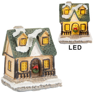 Clayre & Eef 6PR5735 Decorazione Casa LED Beige Verde 5x5x6 cm