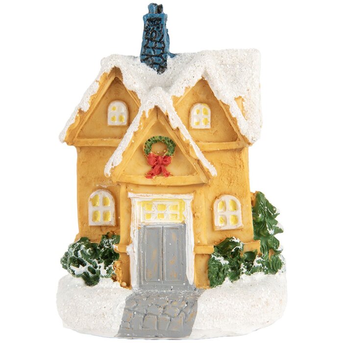 Clayre & Eef 6PR5738 Decorazione Casa con LED Giallo Bianco Ø 6x9 cm