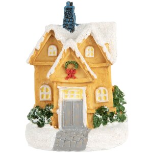 Clayre & Eef 6PR5738 Decorazione Casa con LED Giallo Bianco Ø 6x9 cm