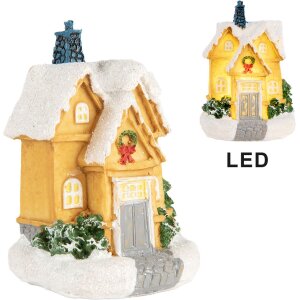 Clayre & Eef 6PR5738 Decorazione Casa con LED Giallo Bianco Ø 6x9 cm