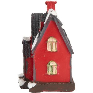 Clayre & Eef 6PR5739 Decorazione Casa LED Rosso Grigio 6x5x7 cm Poliresina