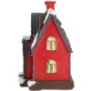 Clayre & Eef 6PR5739 Decorazione Casa LED Rosso Grigio 6x5x7 cm Poliresina