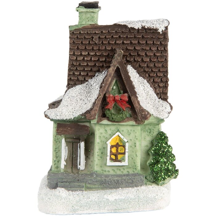 Clayre & Eef 6PR5740 Decorazione Casa con LED 5x5x8 cm Decorazione natalizia in poliresina