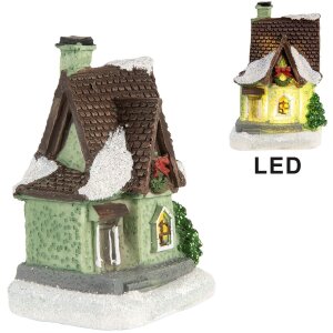 Clayre & Eef 6PR5740 Decorazione Casa con LED 5x5x8 cm Decorazione natalizia in poliresina