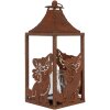 Clayre & Eef 6Y5776 Lanterna 15x15x37 cm Marrone Metallo Motivo Gatto Stile Antico
