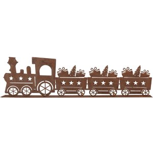 Clayre & Eef 6Y5777 Decorazione Treno in metallo Marrone 34x5x10 cm Stile country