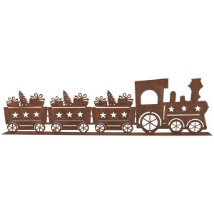 Clayre & Eef 6Y5777 Decorazione Treno in metallo Marrone 34x5x10 cm Stile country