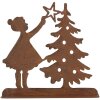 Clayre & Eef 6Y5780 Decorazione Bambino con albero di Natale Marrone 14x5x14 cm