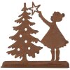 Clayre & Eef 6Y5780 Decorazione Bambino con albero di Natale Marrone 14x5x14 cm