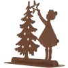 Clayre & Eef 6Y5780 Decorazione Bambino con albero di Natale Marrone 14x5x14 cm