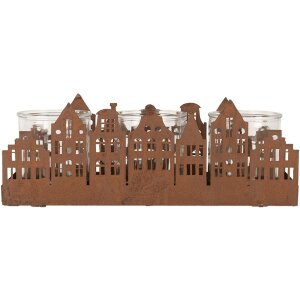 Clayre & Eef 6Y5783 Porta tealight Case Marrone 30x9x11 cm Stile country