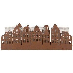 Clayre & Eef 6Y5783 Porta tealight Case Marrone 30x9x11 cm Stile country