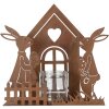 Clayre & Eef 6Y5786 Portacandele con coniglio marrone 26x9x26 cm