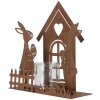 Clayre & Eef 6Y5786 Portacandele con coniglio marrone 26x9x26 cm