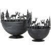 Clayre & Eef 6Y5787 Set di 2 ciotole decorative grigie Ø 19x17 Ø 13x14 cm