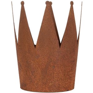 Clayre & Eef 6Y5789 Set di 3 corone di decorazione in metallo effetto ruggine stile country