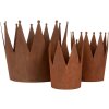 Clayre & Eef 6Y5789 Set di 3 corone di decorazione in metallo effetto ruggine stile country
