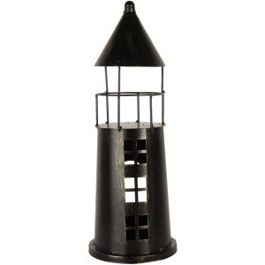 Clayre & Eef 6Y5790 Decorazione Faro Nero Ø 16x45 cm Metallo Stile Rustico