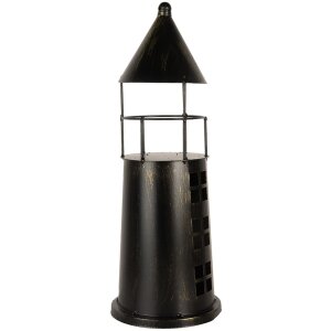 Clayre & Eef 6Y5790 Decorazione Faro Nero Ø 16x45 cm Metallo Stile Rustico