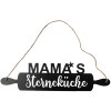 Clayre & Eef Cartello di testo Mamas star cucina nero 50x1x14 cm ferro corda juta