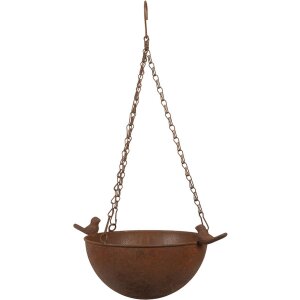 Clayre & Eef 6Y5793 Ciotola pensile per uccelli marrone antico 30x21x14/50 cm