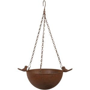 Clayre & Eef 6Y5793 Ciotola pensile per uccelli marrone antico 30x21x14/50 cm