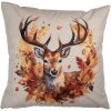 Copri cuscino Clayre & Eef motivo cervo beige arancio 45x45 cm poliestere