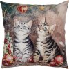 Clayre & Eef KT021.417 Copricuscino motivo gatto stile country 45x45 cm marrone rosso